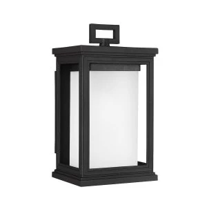 Image of 1 Light Outdoor Small Wall Lantern Light Black IP44, E27
