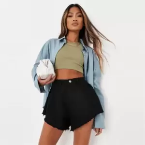Image of Missguided Denim Short Recycled - Black