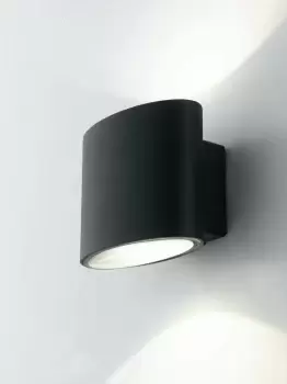 Image of Boxter Outdoor Integrated LED Up Down Wall Light, Black, IP44, 4000K