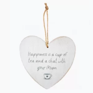 Image of Sass & Belle Happiness is a Cup of Tea and Chat with Mum Heart Plaque