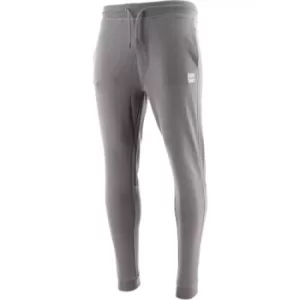 Image of BOSS Grey Cotton Terry Logo Patch Sestart 1 Tracksuit Bottoms