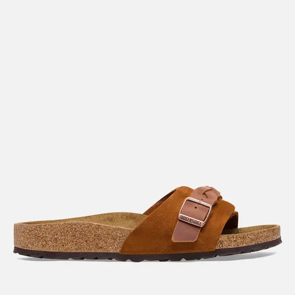 Image of Birkenstock Womens Pula Suede Slim-Fit Sandals - UK 7.5 Tan Sandals female 1026742 7.5