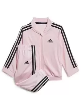Image of adidas Favourites Toddler Girls 3 Stripe Tricot Tracksuit - Light Pink, Size 18-24 Months, Women