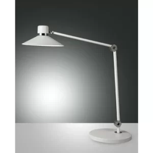 Image of Fabas Luce Panarea LED Desk Task Lamp White Glass