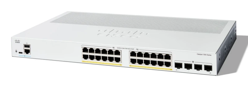 Image of Cisco Cisco Catalyst 1200-24P-4G Smart Switch, 24 Port GE, PoE, 4x1GE SFP, Limited Lifetime Protection (C1200-24P-4G) C1200-24P-4G