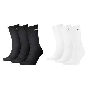 Image of Puma Sport Crew Lightweight Sock White UK Size 2.5-5 (3 Pair)