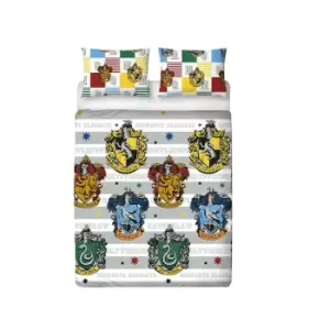 Image of Harry Potter Hogwarts Houses Duvet Cover Set (Double) (Multicoloured)
