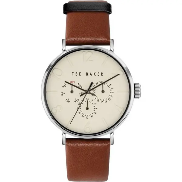 Image of Ted Baker Mens Watch One Size Silver, Cream and Brown 39910090000