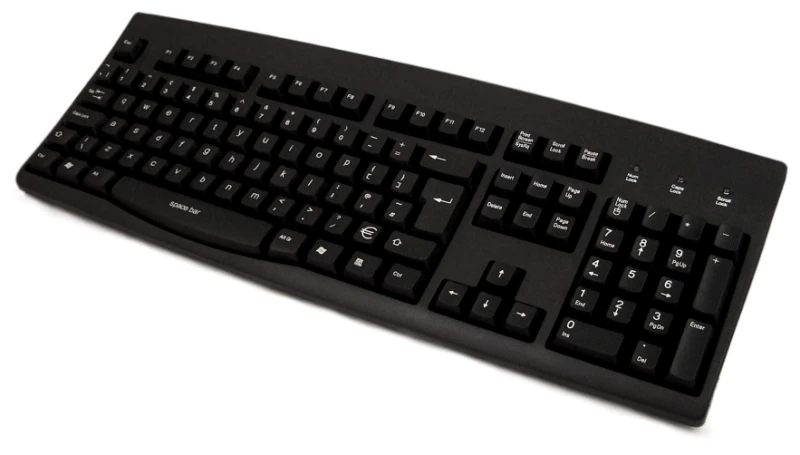 Image of Accuratus USB 260; full size Black keyboard in lower case. There is an