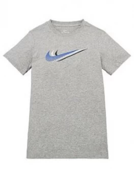 Image of Nike Unisex Nsw Triple Swoosh Tee - Dark Grey