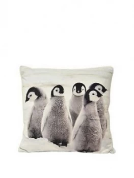 Image of Riva Home Sherpa Penguins Cushion