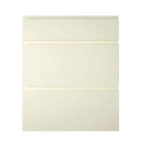 Image of Cooke Lewis Appleby High Gloss Cream Drawer front W600mm Set of 3