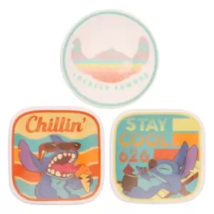 Image of Disney Lilo and Stitch 3pc Multicoloured Ceramic Gift Mini Trinket Tray set VC700382L