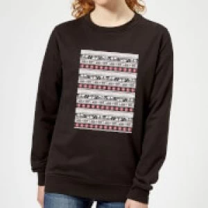 Image of Star Wars AT-AT Pattern Womens Christmas Sweatshirt - Black - 4XL - Black