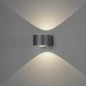 Image of Konstsmide Gela Outdoor Modern Up Down Wall Light Dark Grey 2x 6W LED, IP54