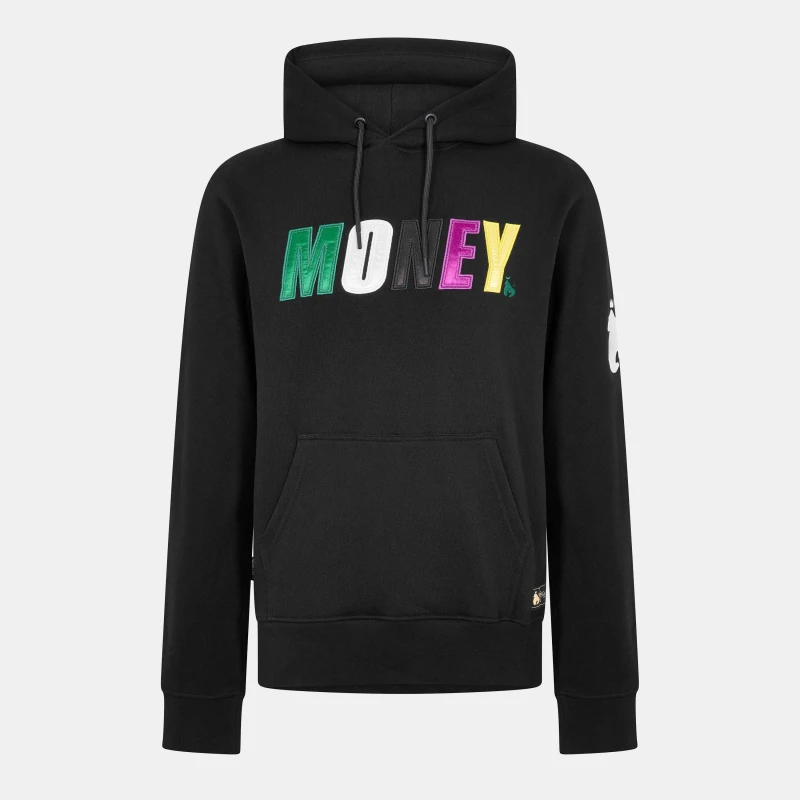 Image of Money Mens Satin Hoodie Black male X Small