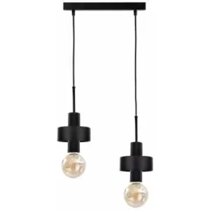 Image of Keter Unica Bar Pendant Ceiling Light Black, 50cm, 2x E27