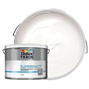 Image of Dulux Trade Supermatt Emulsion Paint - White 10L