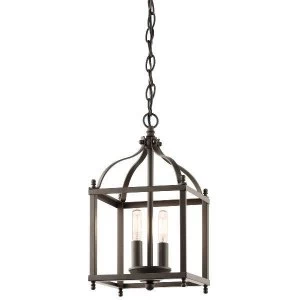 Image of 2 Light Small Ceiling Pendant Olde Bronze, E14