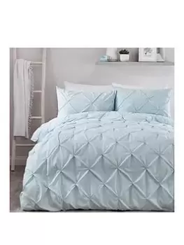 Image of Serene Lara Single Duvet Cover And Pillowcase Set - Duck Egg