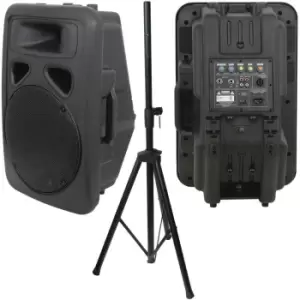 Image of 300W 12" Active Karaoke Speaker & Heavy Duty DJ PA Stand Moulded Amp System