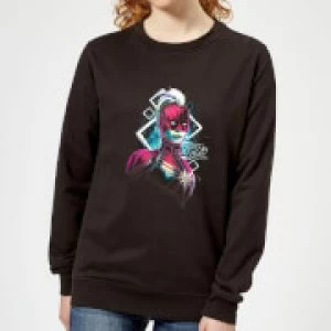 Image of Captain Marvel Neon Warrior Womens Sweatshirt - Black - M