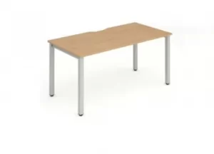 Image of Single Silver Frame Bench Desk 1200 Beech