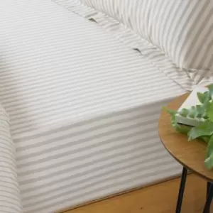 Image of The Linen Yard Hebden Fitted Sheet Natural Double