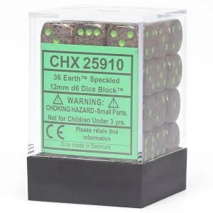 Image of Chessex 12mm d6 Dice Block: Earth