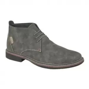 Image of Goor Mens 3 Eye Synthetic Nubuck Desert Boots (8 UK) (Grey)