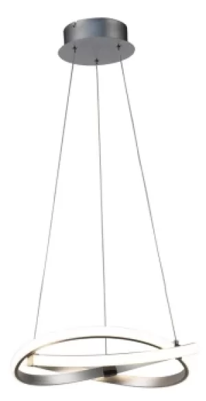 Image of Infinity Ceiling Pendant 30W LED 3000K, 2500lm, Silver, Polished Chrome, White Acrylic