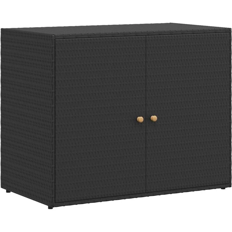 Image of VIDAXL Vidaxl - Garden Storage Cabinet Black 100x55.5x80cm Poly Rattan 8720845670290