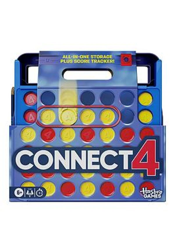 Image of Official Hasbro Games Connect 4 Game (2025 Edition) All-in-One Storage Carrying Case Score Tracker Ages 6+ 2 Players Family Games for Children
