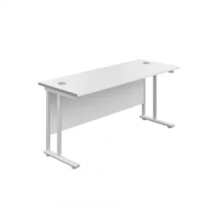 Image of 1200 X 600 Twin Upright Rectangular Desk White-white