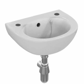 Image of Armitage Shanks Sandringham 21 Wall Hung Handrinse Basin with Overflow 350mm Wide - 2 Tap Hole