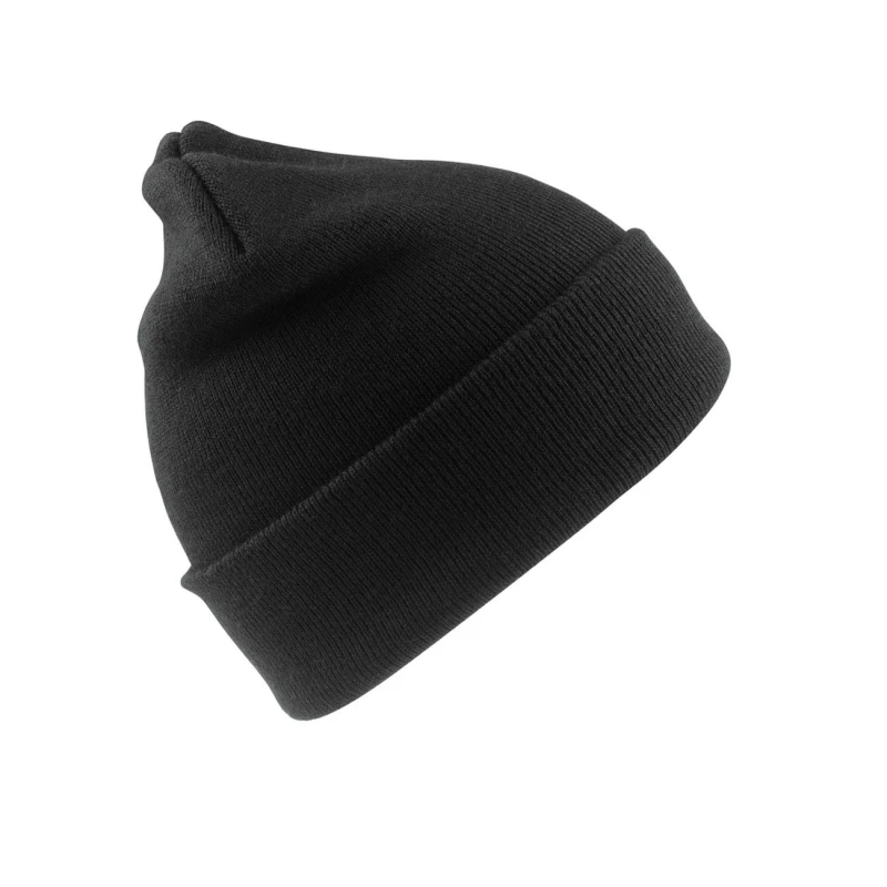 Image of Result Wool Ski Hat in Black Unisex One Size