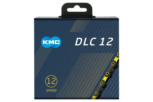 Image of KMC 11 Speed Diamond Like Coating Chain in Black and Yellow 118L