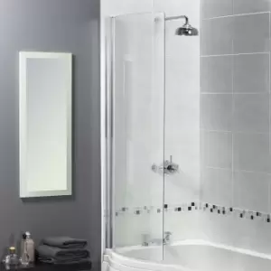 Image of Shine Half Framed Curved 850mm X 1500mm X 6mm Clear Glass Silver Frame