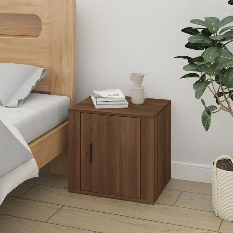 Image of vidaXL Bedside Cabinet Brown Oak 50x39x47 cm, Brown 816702