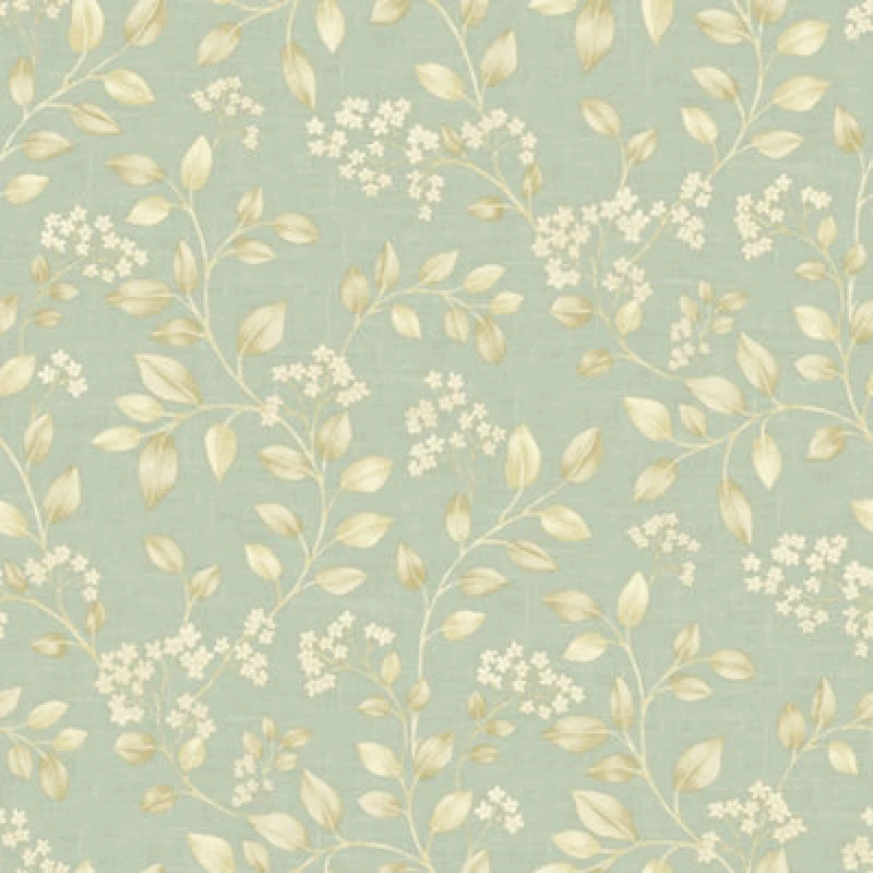 Image of Grandeco Jasmine Leaf Trail Textured Wallpaper, Light Green