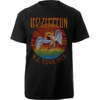 Image of Led Zeppelin - USA Tour '75. Unisex Large T-Shirt - Black