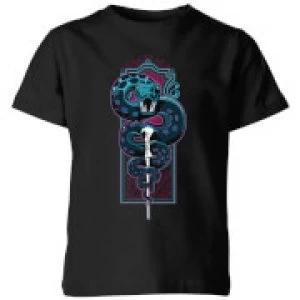 Image of Harry Potter Nagini Neon Kids T-Shirt - Black - 3-4 Years
