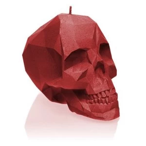 Image of Red Small Low Poly Skull Candle