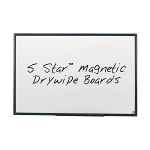 Image of 5 Star Office 1200 Lightweight Drywipe Magnetic Whiteboard with Fixing Kit and Detachable Pen Tray
