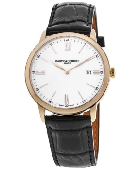 Image of Baume & Mercier Classima Quartz 40mm Gold Plated Leather Strap Mens Watch 10441 10441