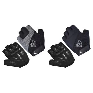 Image of GloveGlu Gel Ride Half Finger Cycle Gloves Black/Grey Medium