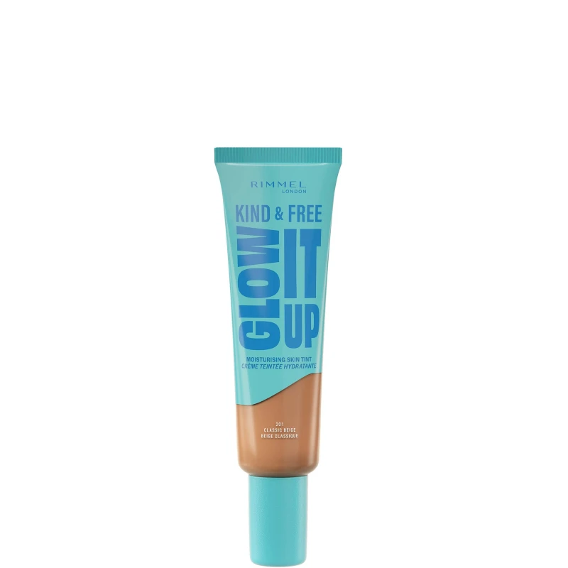 Image of Rimmel London Kind & Free GLOW IT UP Moisturising Skin Tint 30ml (Various Shades) - 201 Classic Beige