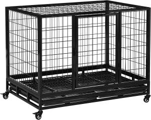 Image of PawHut 43" Heavy Duty Metal Dog Kennel