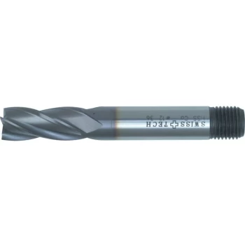 Image of 8.00MM HSS-Co 8% Threaded Shank Multi Flute End Mills - TiCN Coated - Swisstech