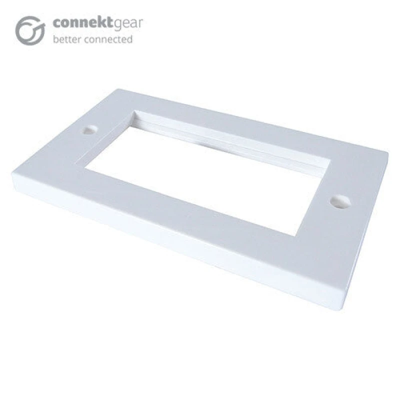 Image of CONNEkT Gear connektgear AV Double Faceplate - 4 Module 146 x 86mm Flat Edge - White 20-0002